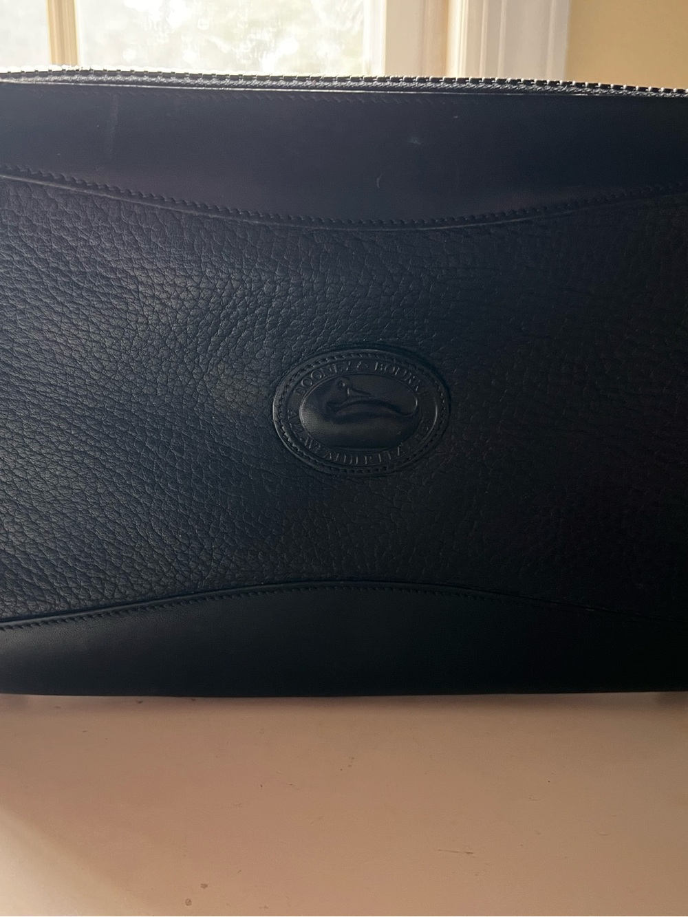 Dooney & Bourke Black Pebbled Leather Toiletry Bag